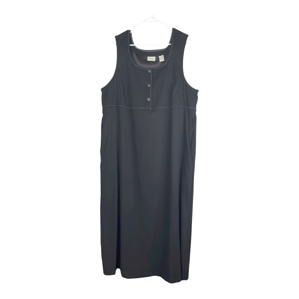 Classic Elements Black Sleeveless Button Front Mi… - image 8